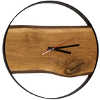 Wanduhr mit Stahlrahmen aus massiver Eiche58 cm