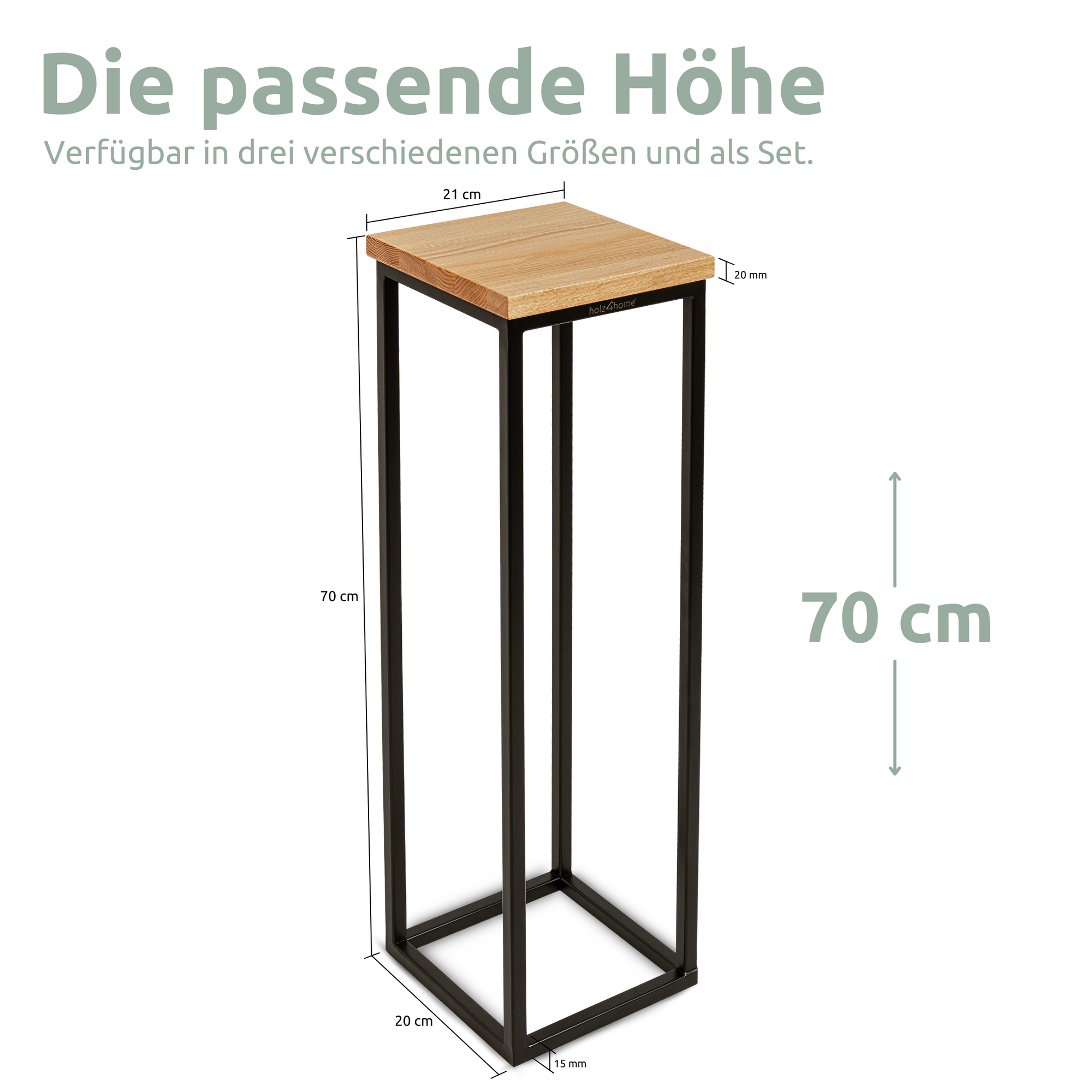 Blumenständer Dekoständer Eiche Natur geölt70 cm