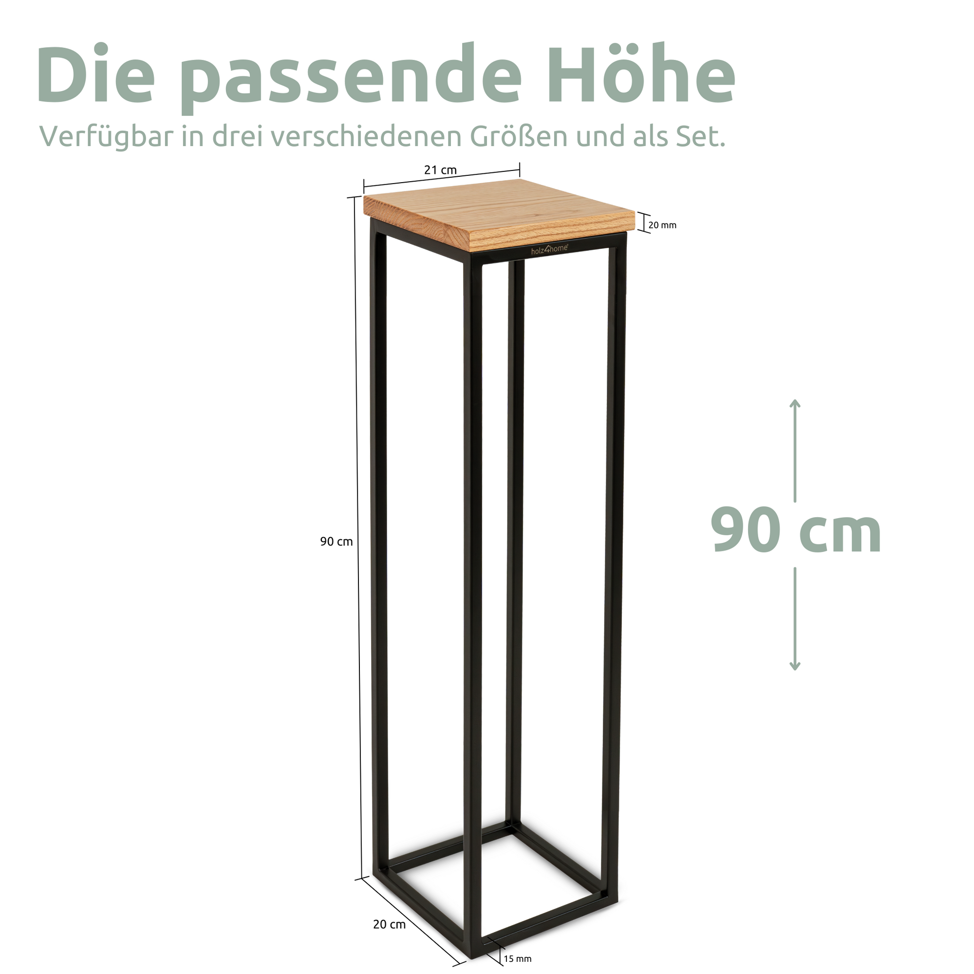 Blumenständer Dekoständer Eiche Natur geölt70 cm