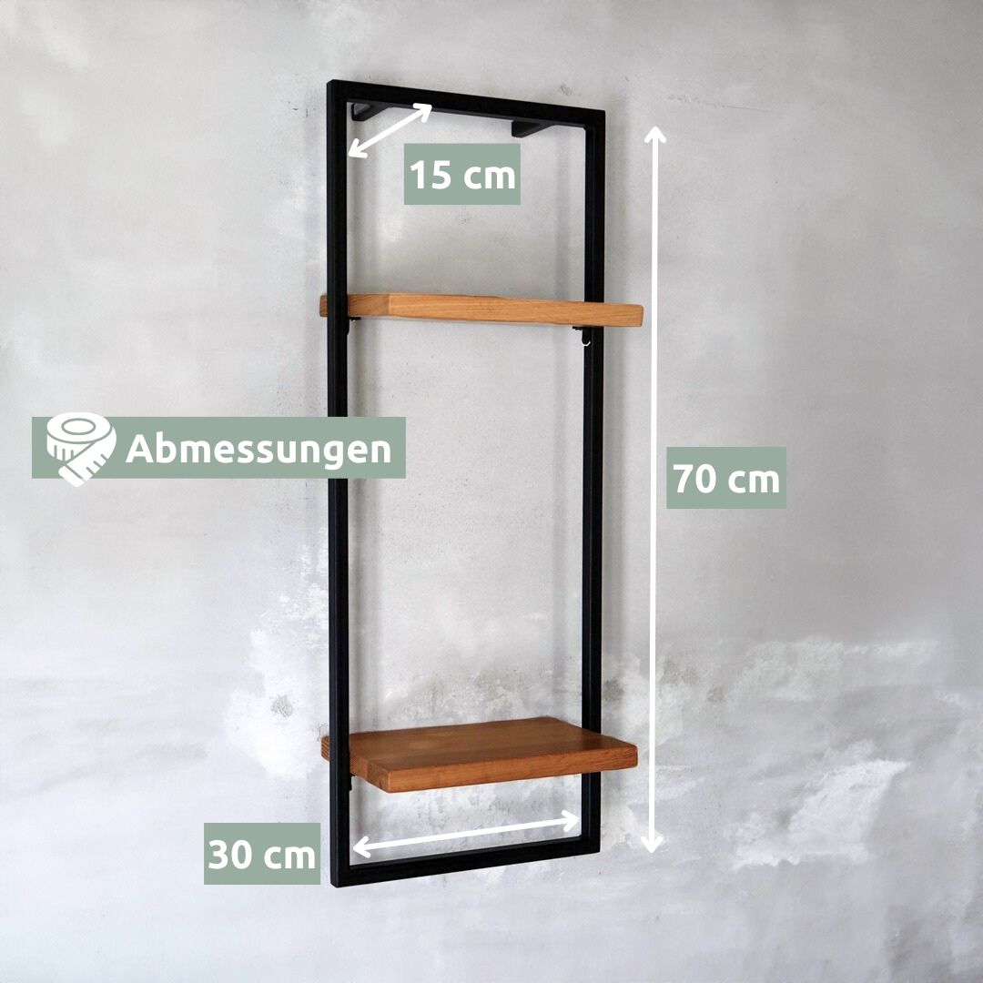 Wandregal high in schwarz gerahmt von holz4home®Hellgrau / ohne Baumkante