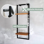 Wandregal high in schwarz gerahmt von holz4home®Hellgrau / mit Baumkante