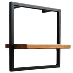 Wandregal Small Schwarz Gerahmt I Industrial Styleohne Baumkante / Natur