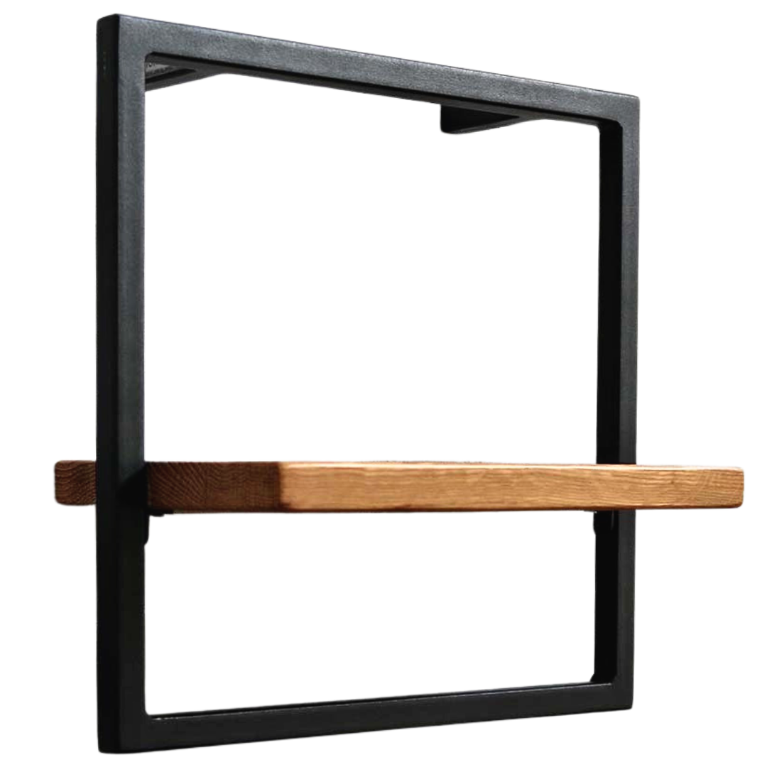 Wandregal Small Schwarz Gerahmt I Industrial Styleohne Baumkante / Natur