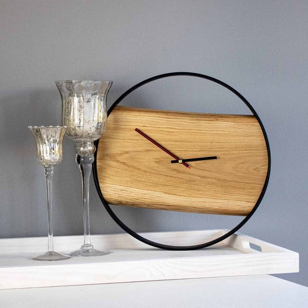 Holz-Wanduhr „Polished“ gerahmt mit polierter Oberfläche43 cm