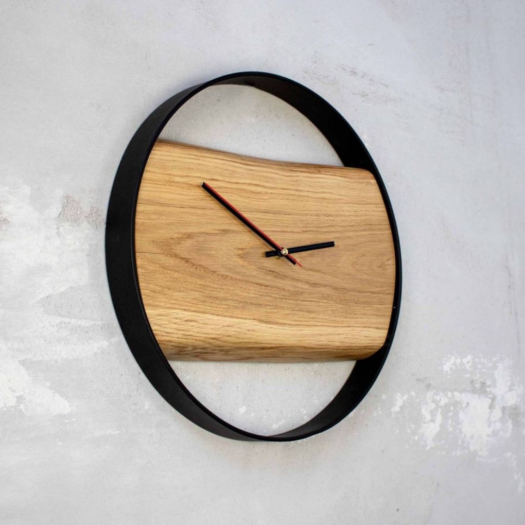 Holz-Wanduhr „Polished“ gerahmt mit polierter Oberfläche43 cm