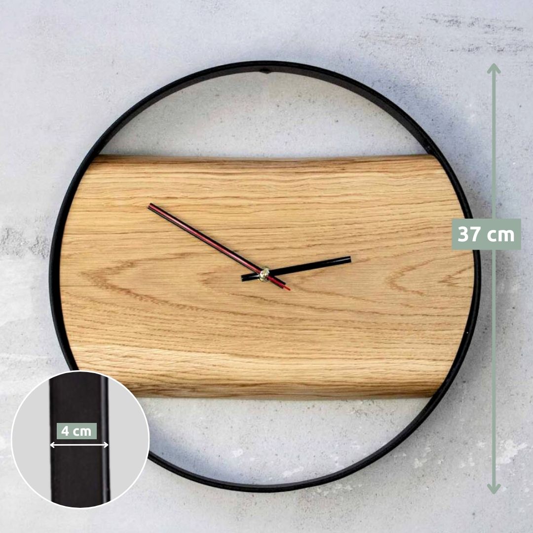 Holz-Wanduhr „Polished“ gerahmt mit polierter Oberfläche43 cm