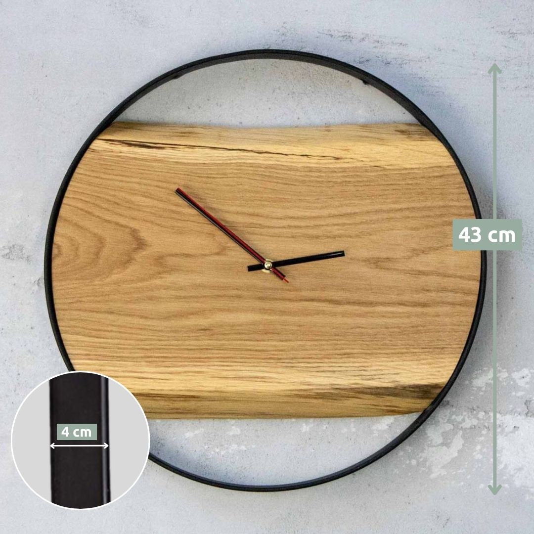 Holz-Wanduhr „Polished“ gerahmt mit polierter Oberfläche43 cm