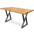 h4h252_cover_mit_bk Massivholztisch aus Eiche mit natürlicher Baumkante – 4 cm stark, in 140x80 cm oder 160x80 cm, mit 4 Tischgestellen zur Auswahl Doppel-Dreieck