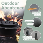 Dutch Oven I eingebrannter Feuertopf aus Gusseisen9 Liter