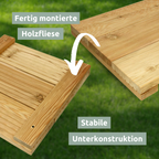 Holz-Fliese Lärche I Ideal für die Terasse oder den Balkon57.2 x 57.2 cm
