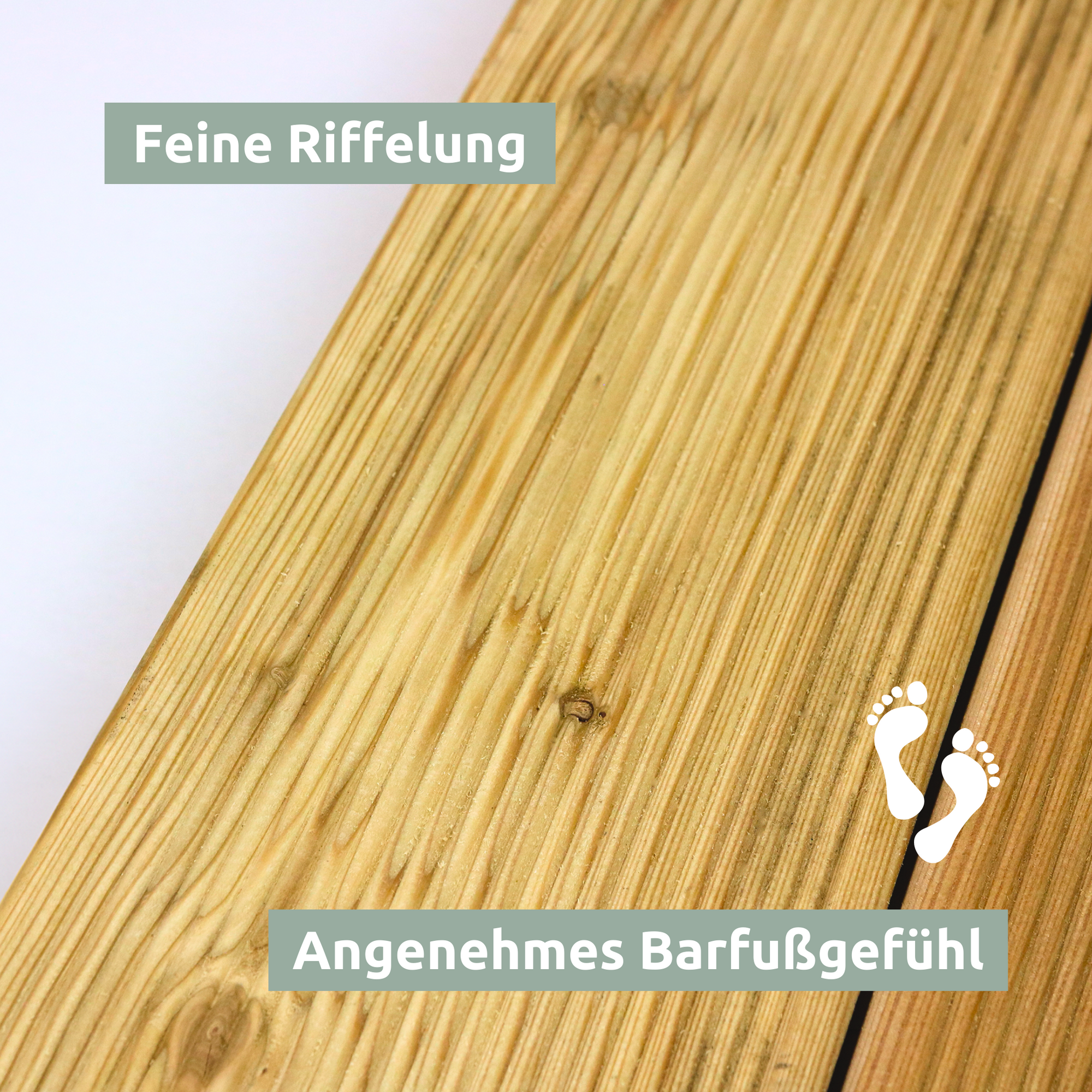Holz-Fliese Lärche I Ideal für die Terasse oder den Balkon57.2 x 57.2 cm