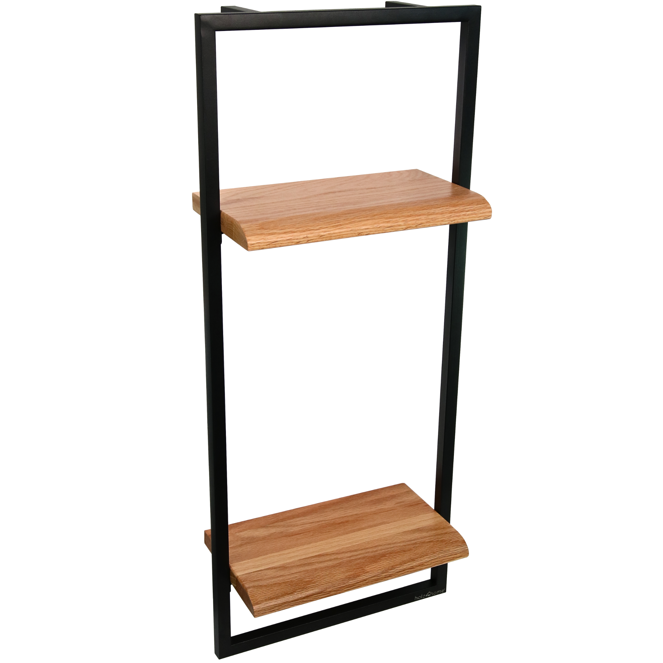 Wandregal high in schwarz gerahmt von holz4home®Hellgrau / mit Baumkante