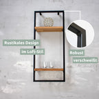 Wandregal high in schwarz gerahmt von holz4home®Hellgrau / mit Baumkante