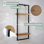 Wandregal high in schwarz gerahmt von holz4home®Hellgrau / mit Baumkante