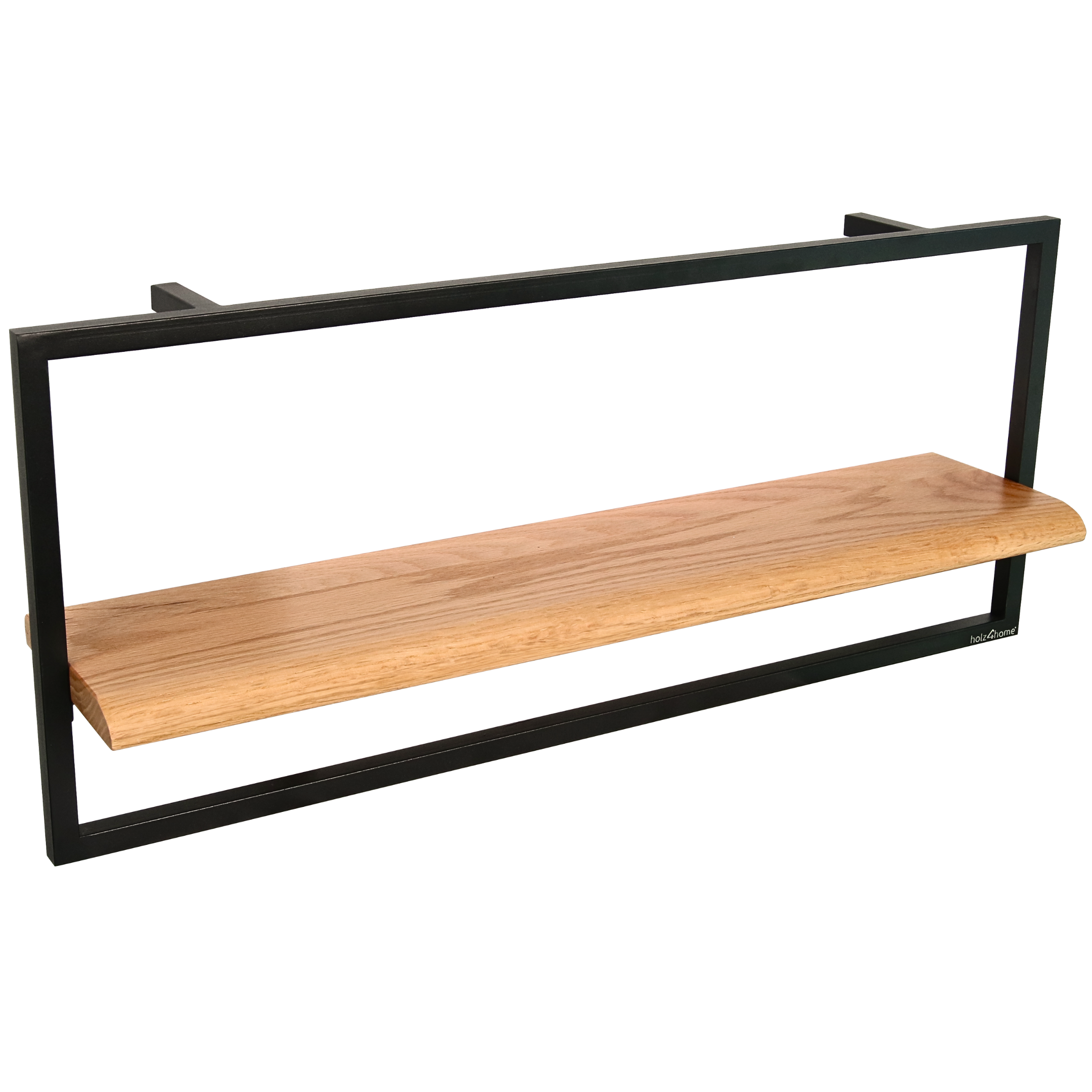 Wandregal long in schwarz gerahmt von holz4home®Hellgrau / ohne Baumkante