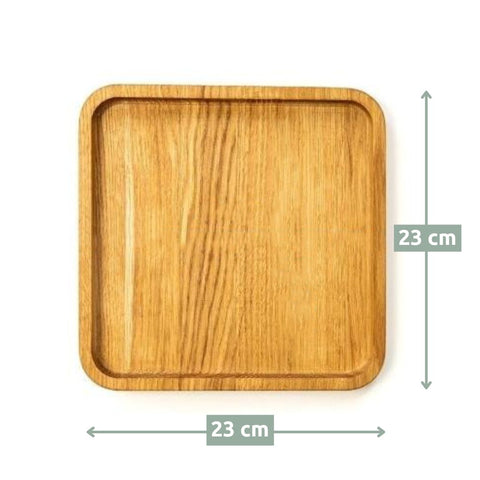 Dekotablett aus Holz mit Kante von holz4home®Eckig