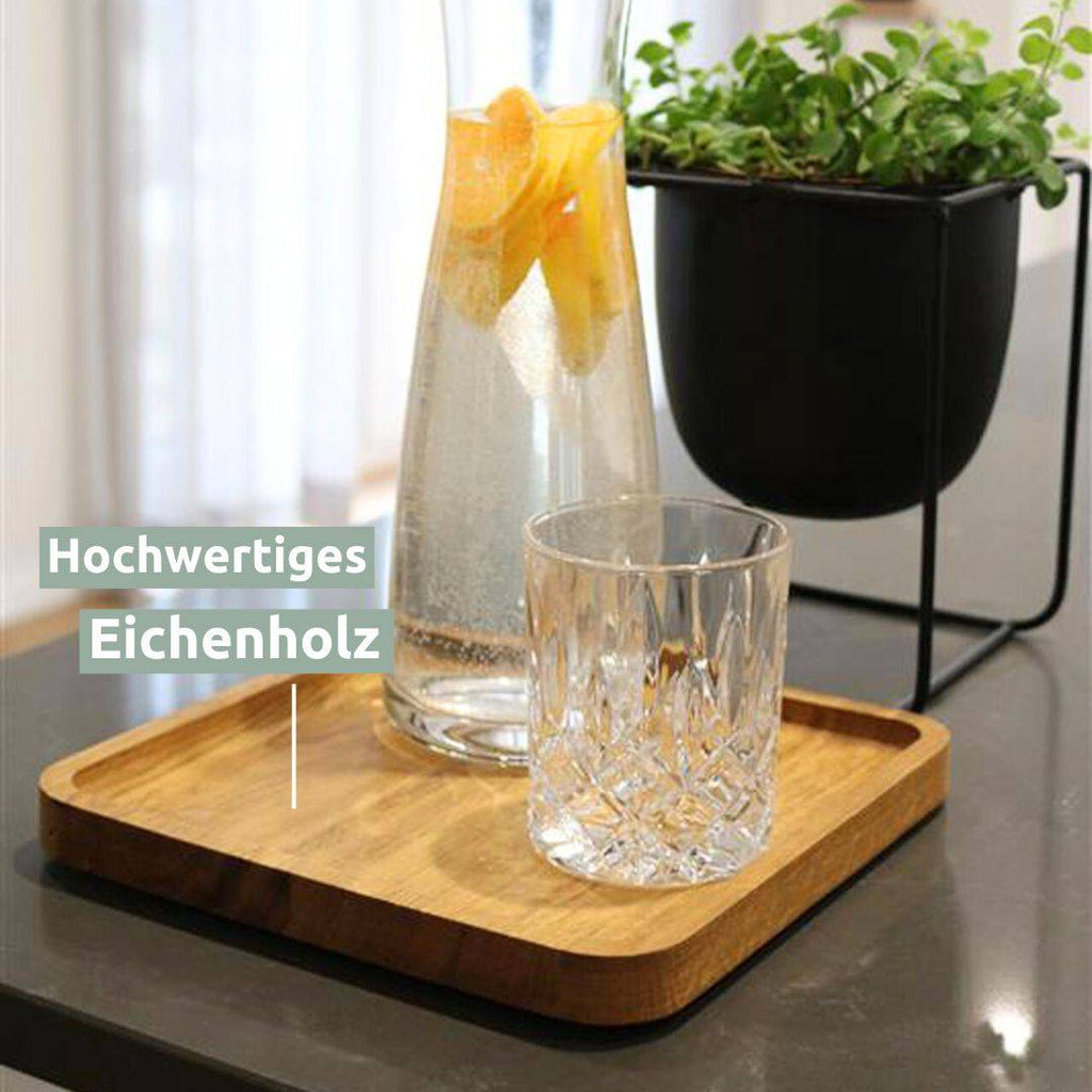 Dekotablett aus Holz mit Kante von holz4home®Eckig