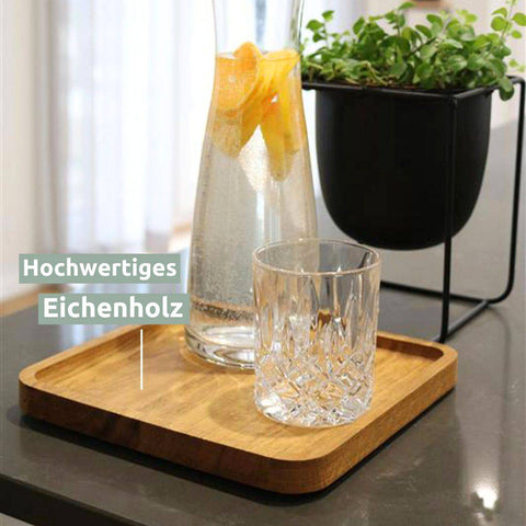 Dekotablett aus Holz mit Kante von holz4home®Eckig