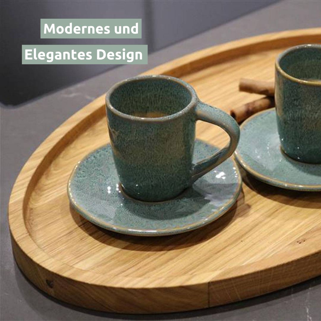 Dekotablett aus Holz mit Kante von holz4home®Eckig