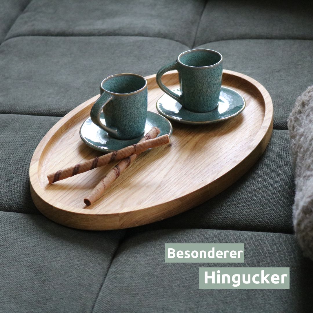 Dekotablett aus Holz mit Kante von holz4home®Eckig