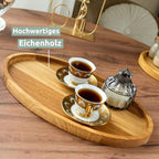 Dekotablett aus Holz mit Kante von holz4home®Rund