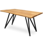 h4h317_cover_mit_bk Massivholztisch aus Eiche mit natürlicher Baumkante – 4 cm stark, in 140x80 cm oder 160x80 cm, mit 4 Tischgestellen zur Auswahl Dreieck