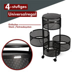 Rollwagen mit 4 schwenkbaren Ebenen 30x30x78 cm Rund