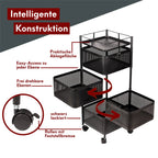 Rollwagen mit 4 schwenkbaren Ebenen 30x30x78 cm Rund