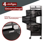 Rollwagen mit 4 schwenkbaren Ebenen 30x30x78 cm Rund