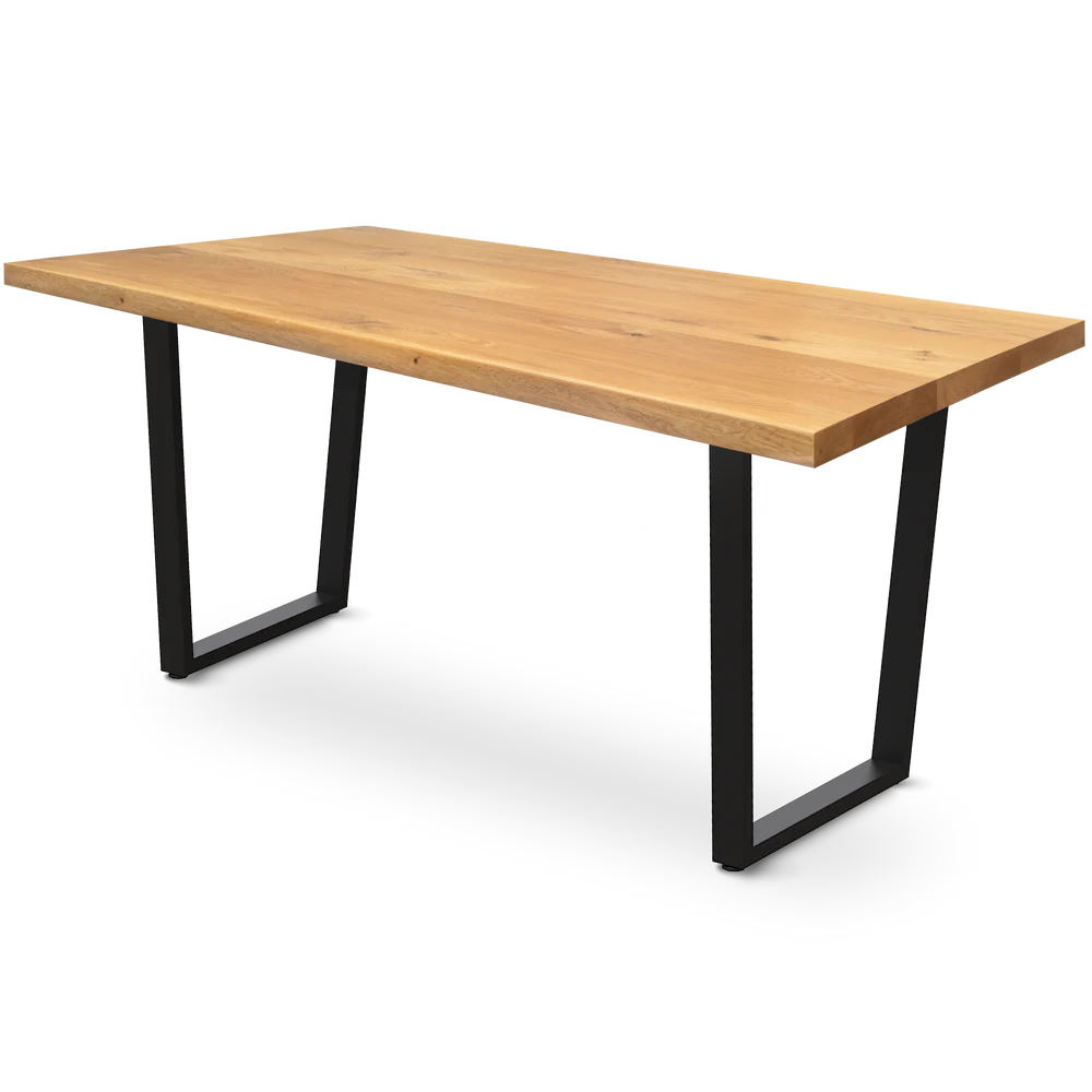 h4h321_cover_ohne_bk kalb | Massivholztisch aus Eiche 4 cm stark, gerade Kante – 140x80 cm oder 160x80 cm, Tischgestell wählbar (Trapez, Dreieck, Doppel-Dreieck, X-Struktur) Trapez