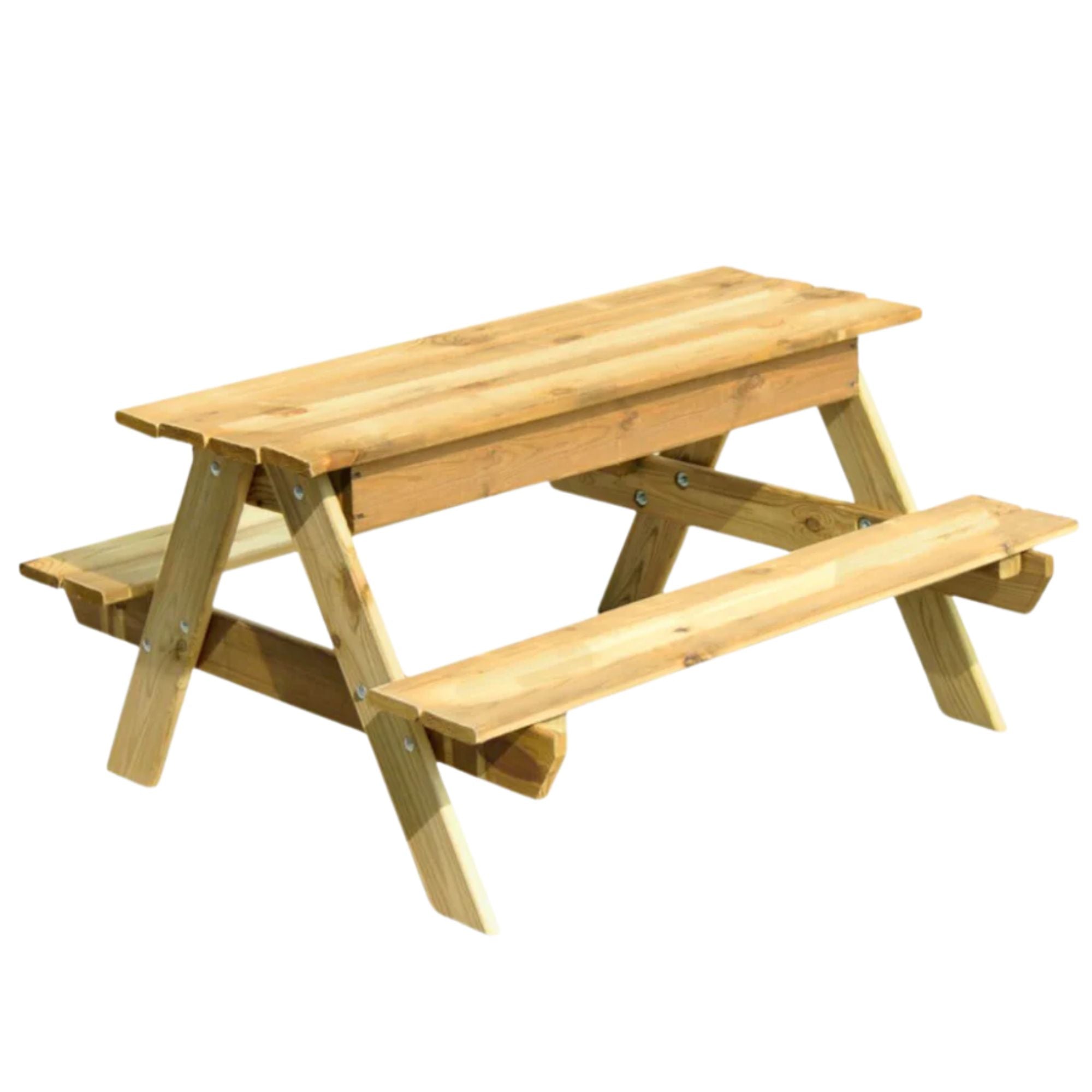 kalb | Kinder Picknicktisch Waldsee 100 x  40 x 93 x cm Gartenmöbel Bank & Tisch Massiv Echtholz KIDS
