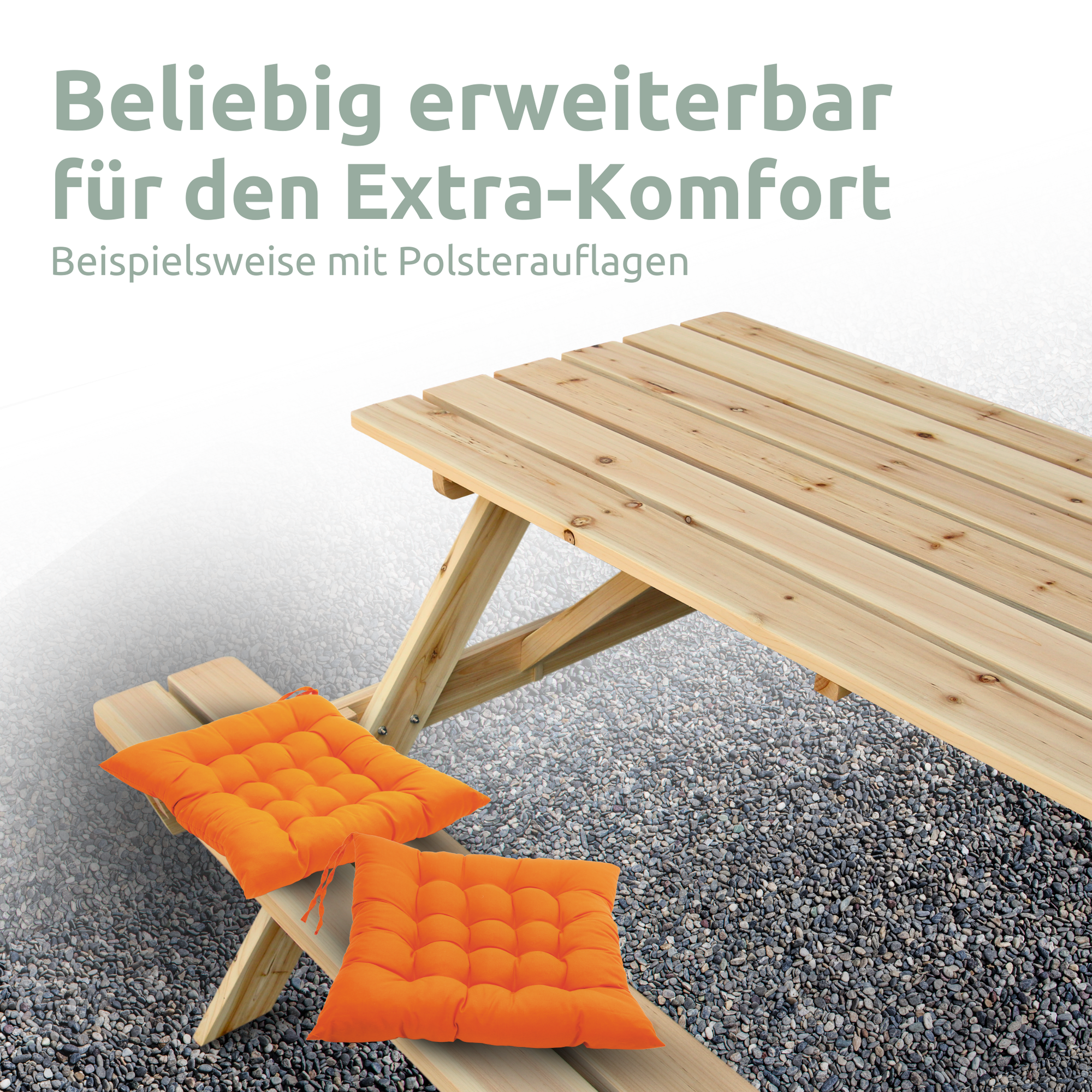 Outdoor Picknickbank aus Tannenholz - Klassischer PicknicktischKlassisch 140 cm