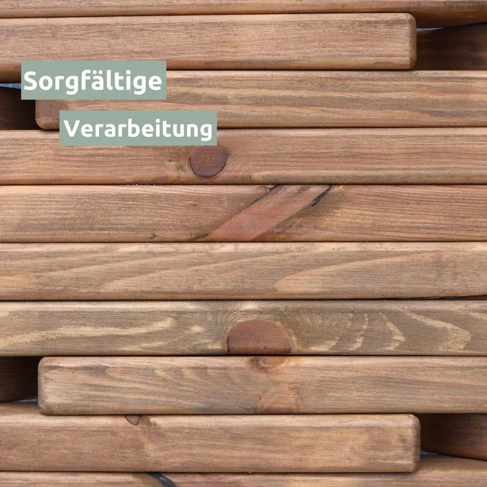 Skandinavische Gartenmöbel aus KieferSet 2x Liegestuhl 1x Tisch