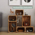 7 tlg. Set Holzkiste | Weinkiste zum DekorierenNatur
