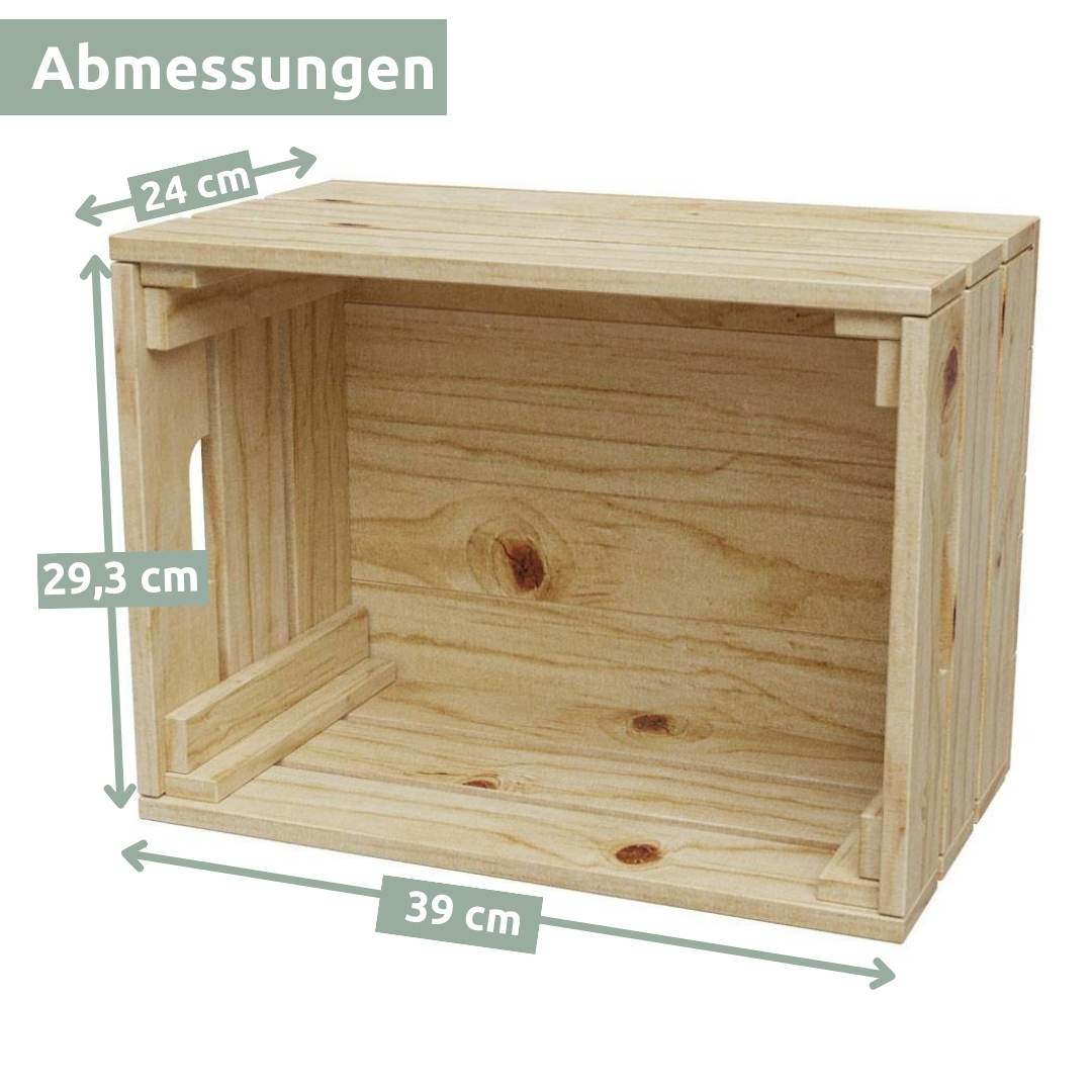 6 tlg. Set Holzkiste | Weinkiste zum Dekorieren von holz4home®Natur