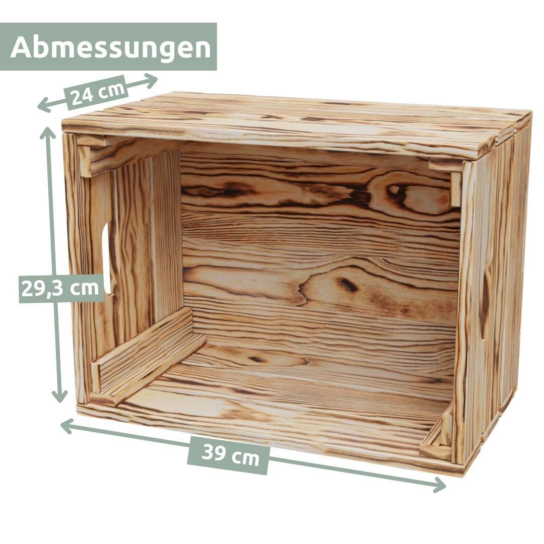 7 tlg. Set Holzkiste | Weinkiste zum DekorierenGeflammt