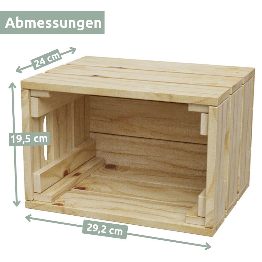 6 tlg. Set Holzkiste | Weinkiste zum Dekorieren von holz4home®Natur