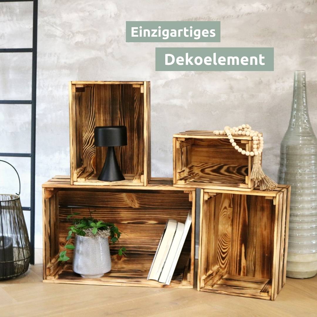 Holzkiste | Weinkiste „natur“ zum Dekorieren von holz4home®L / Natur