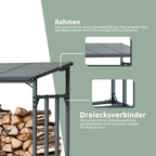 h4h378.1_features_2 Kaminholzunterstand M Metall anthrazit mit Sonnenblende (1,4 RM / 2 SRM)