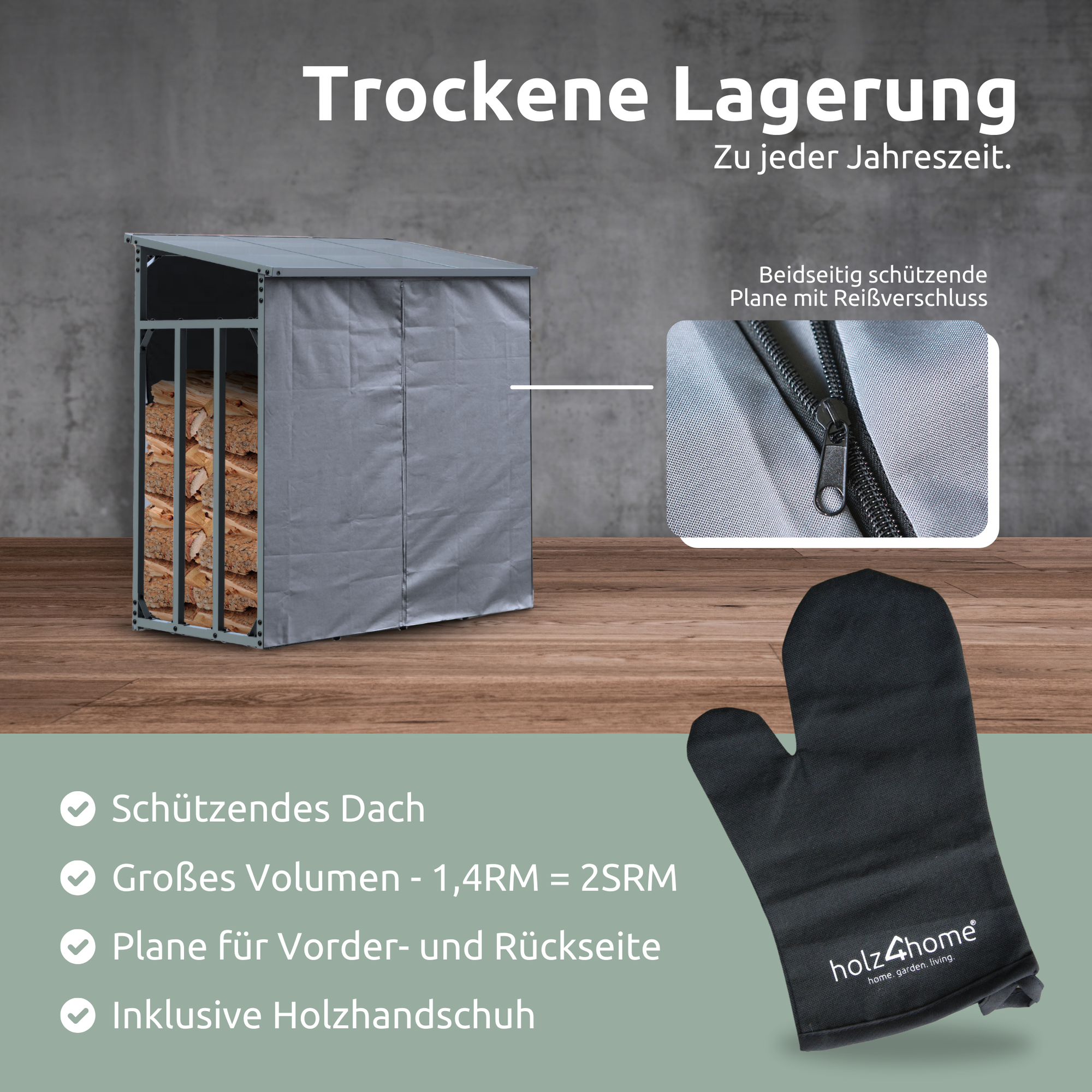 Kaminholzunterstand MetallXL (2.3RM 3.5SRM)