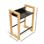 h4h386.1_masse_2 Getränkekistenregal für 2 Kisten aus Bambus Holz mit Metallablage 56 x 32 x 71 cm platzsparendes Kistenregal für Küche Keller und Garage