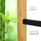 h4h386.1_material_2 Getränkekistenregal für 2 Kisten aus Bambus Holz mit Metallablage 56 x 32 x 71 cm platzsparendes Kistenregal für Küche Keller und Garage