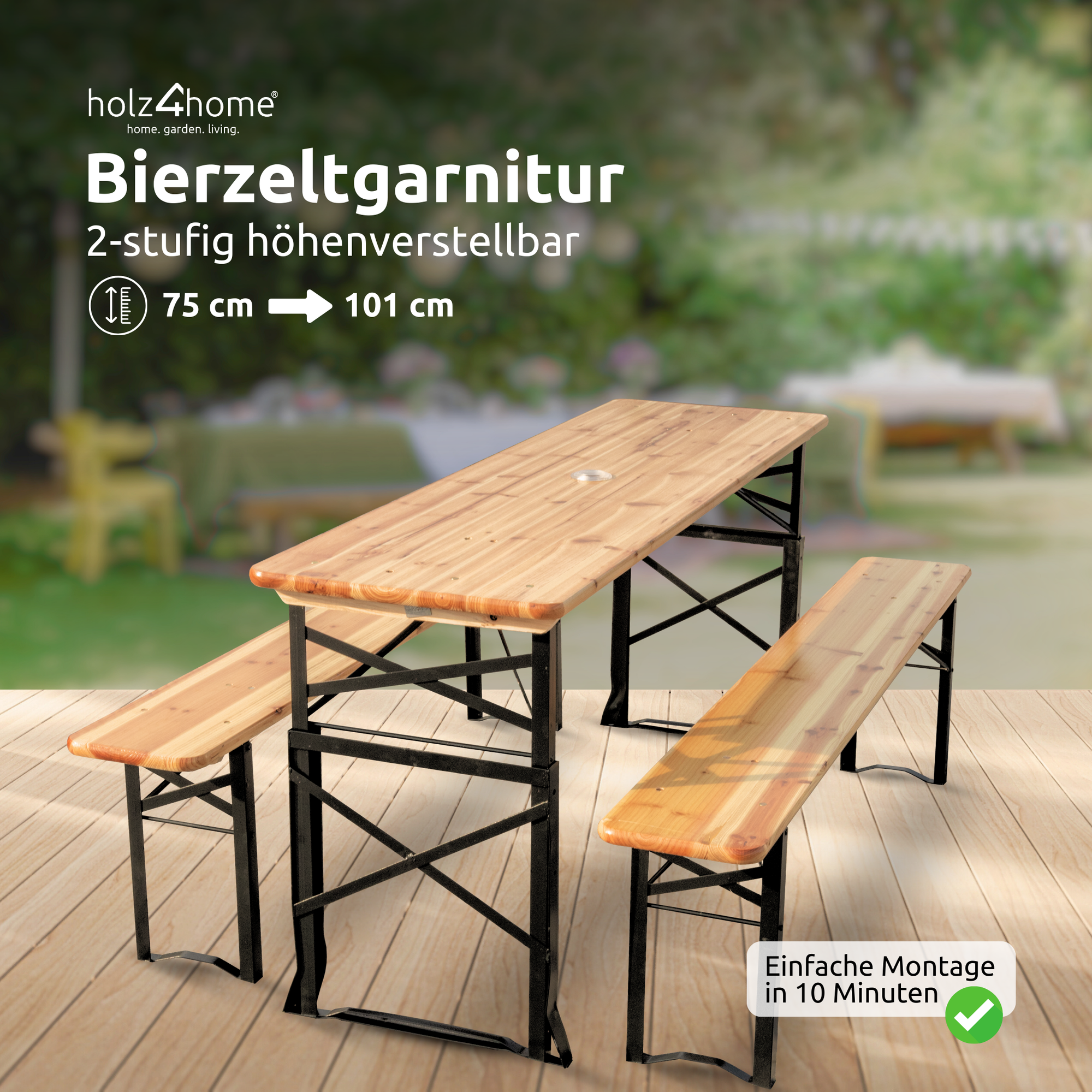 Bierzeltgarnitur - mehrteilig & klappbarKlassisch