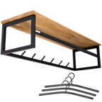 Wandgarderobe mit Ablage aus Eiche und Metall - Kleidergarderobe Flurmit Baumkante
