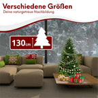 kalb | Künstlicher Weihnachtsbaum, Größe 130-220 cm, PE/PVC Kombination, Realistische Optik, Inklusive Lichterkette mit LED, Schnee-Effekt, Einfacher Aufbau, Wiederverwendbar 160cm