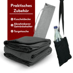Hängesessel mit 2 Kissen, Bücherfach und Kuscheldecke Hellgrau