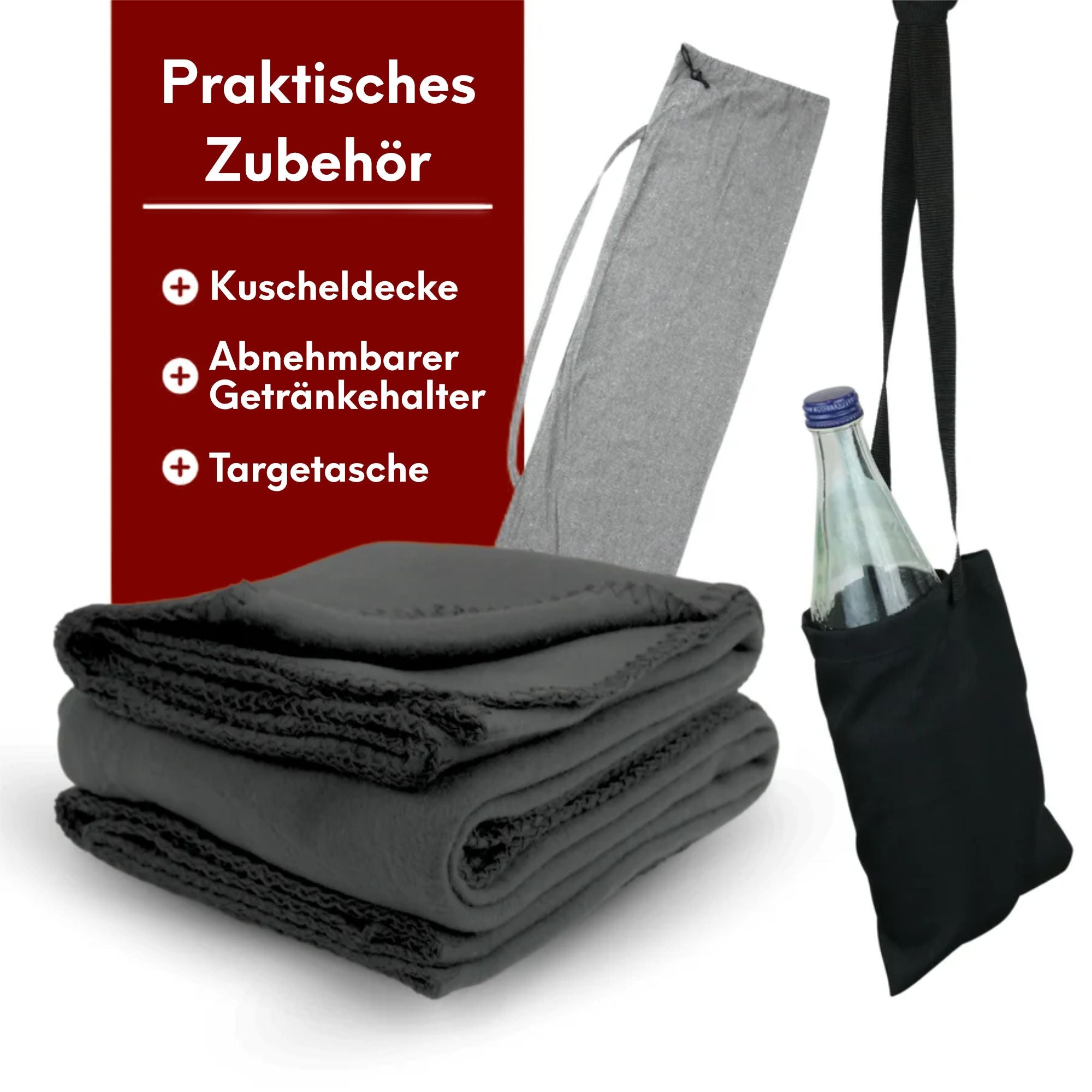 Hängesessel mit 2 Kissen, Bücherfach und Kuscheldecke