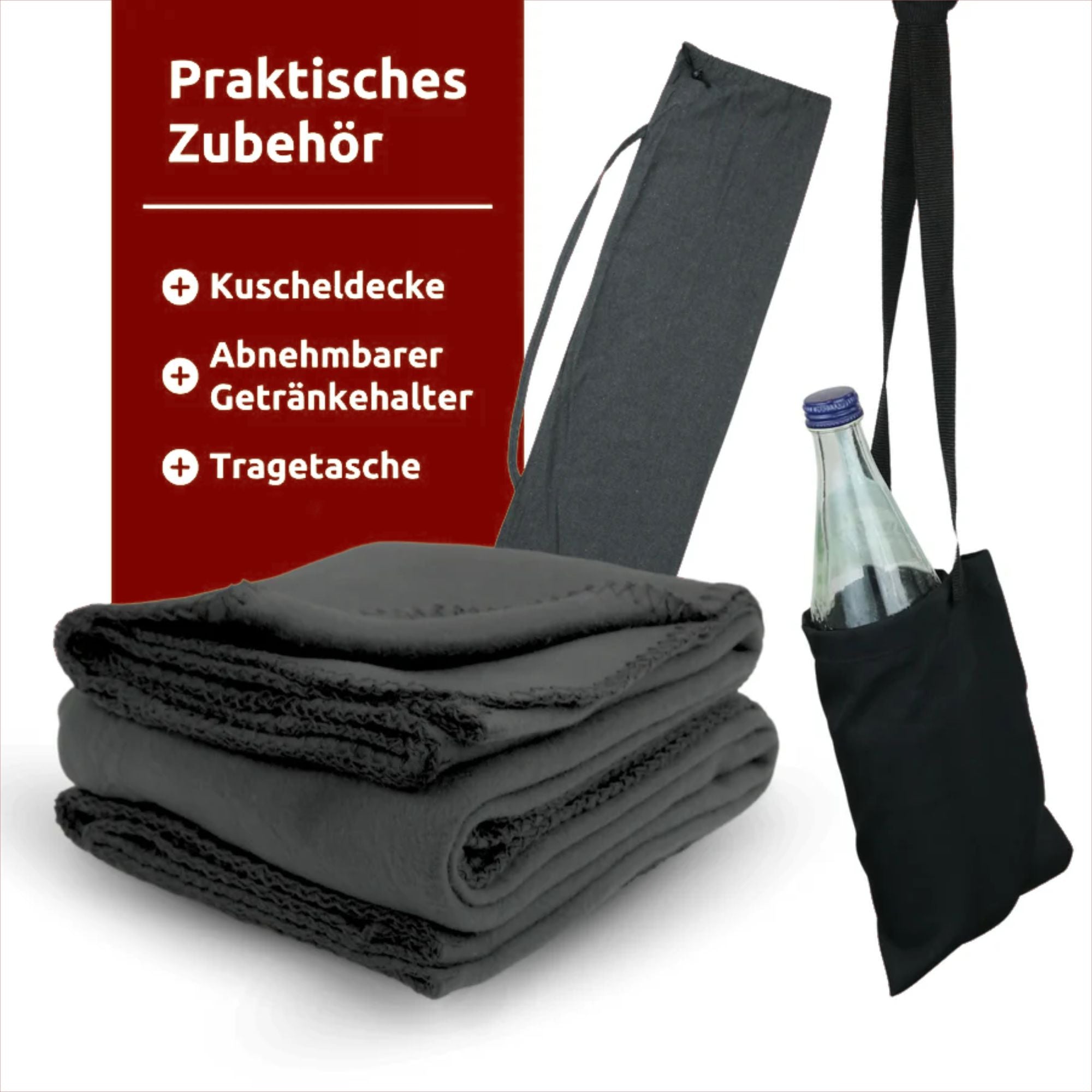Hängesessel mit 2 Kissen, Bücherfach und Kuscheldecke