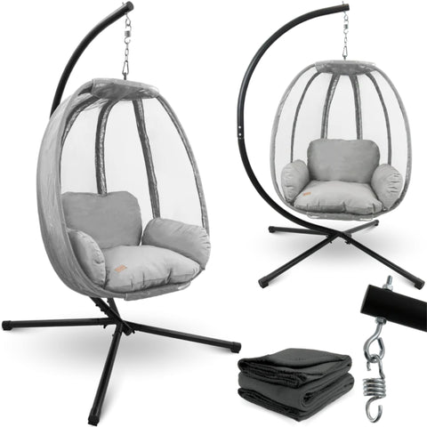 Hängesessel mit Gestell I Indoor & Outdoor inkl. Kuscheldecke