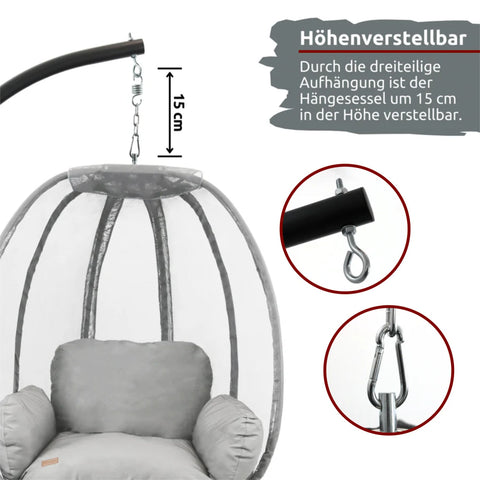 Hängesessel mit Gestell I Indoor & Outdoor inkl. Kuscheldecke